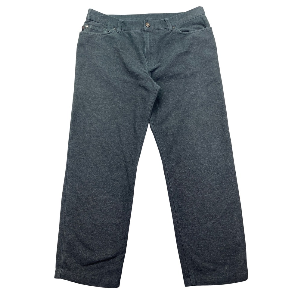 Lauren Jeans Co Knit Denim Pants Comfort Stretch Casual Gray Women's 14 Fits 34"